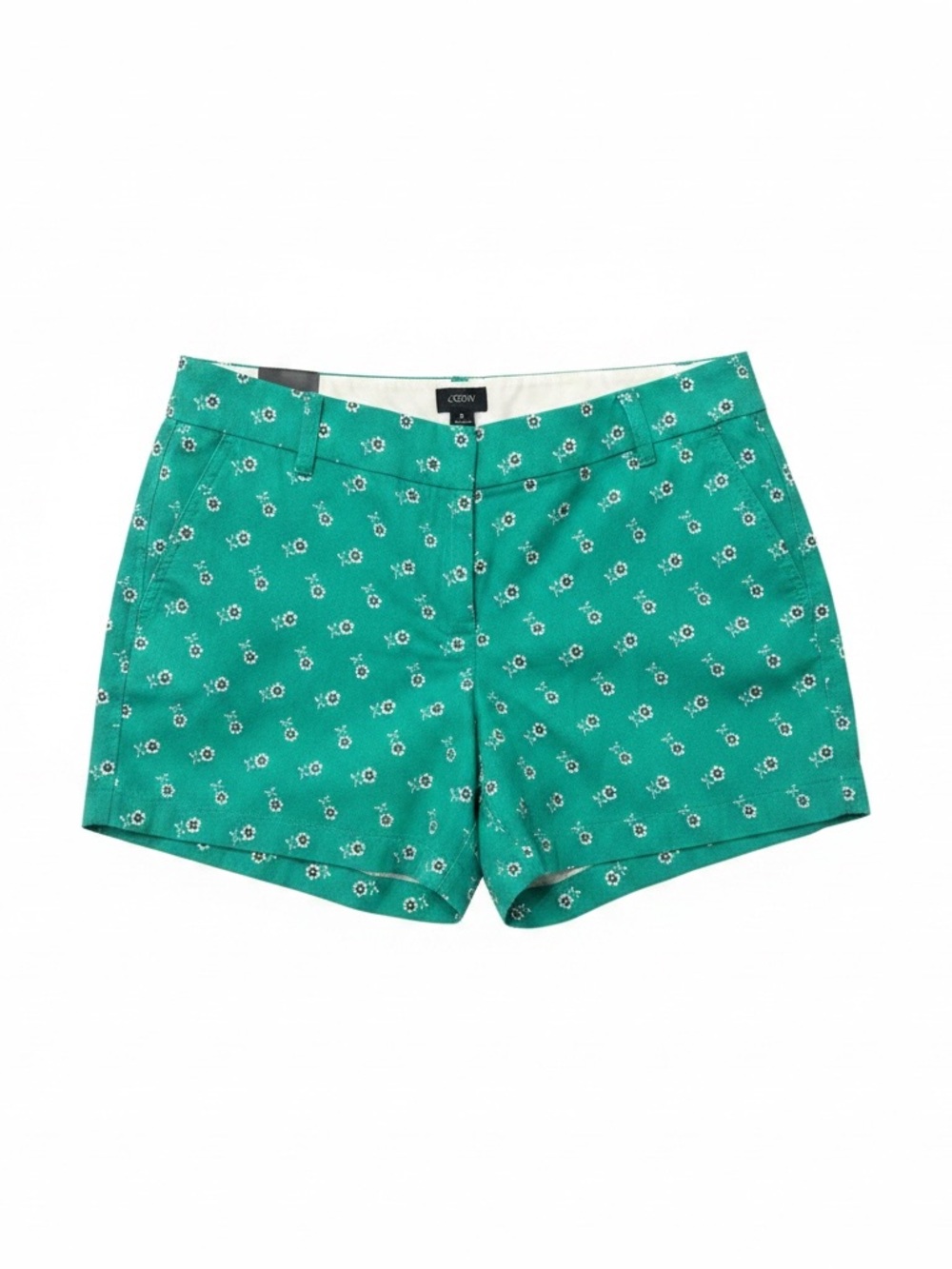 J.Crew Factory 5” Classic Chino Shorts Green Floral Print Size 8 NWT Cotton